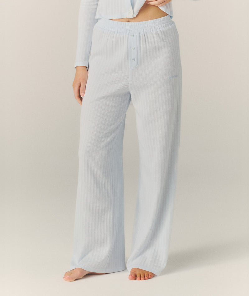 Pointelle Pyjama Trousers - Baby Blue