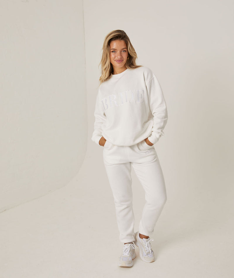 Bride Statement Sweatpants - White