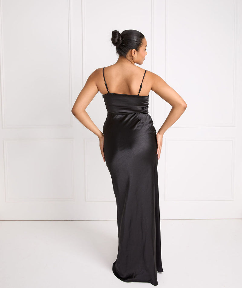 Black Cami Cowl Bridesmaid Dress