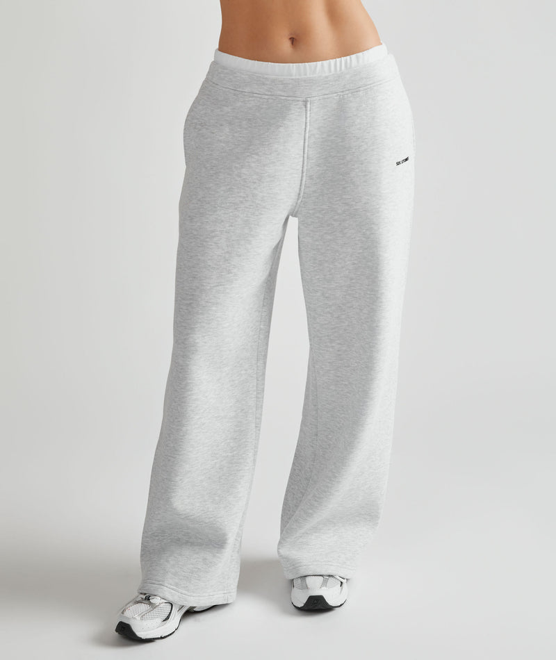 Double Waistband Joggers - Grey Marl