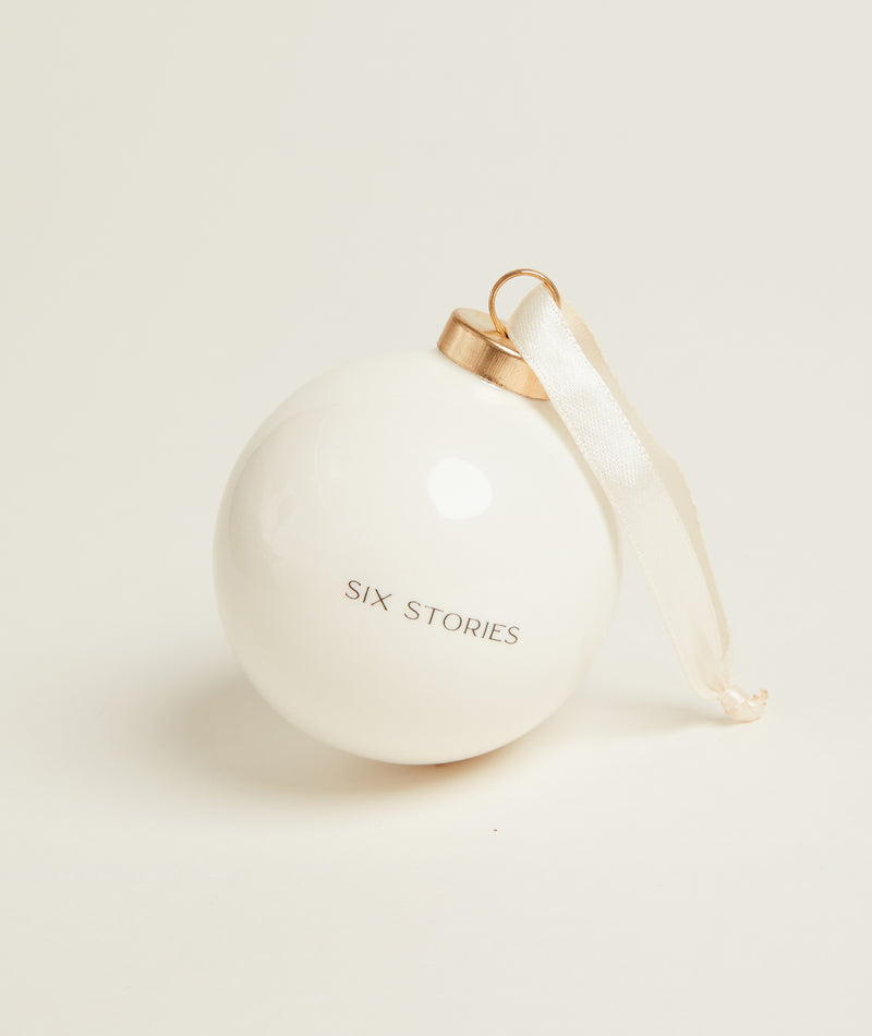 'In Love' Christmas Bauble - Ivory