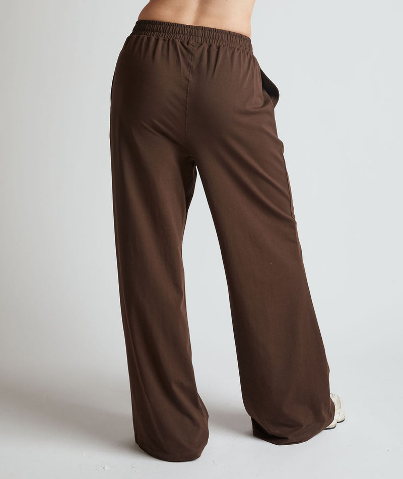 Soft Wide Leg Lounge Trouser Pant - Espresso Brown