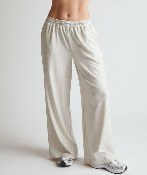 Six Storie Soft Wide Leg Lounge Pant Oatmeal Marl