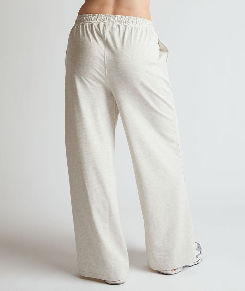 Six Storie Soft Wide Leg Lounge Pant Oatmeal Marl