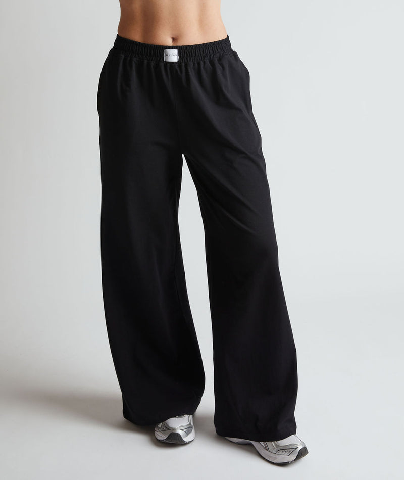 Six Stories Super soft wide leg trousers black lounge pants