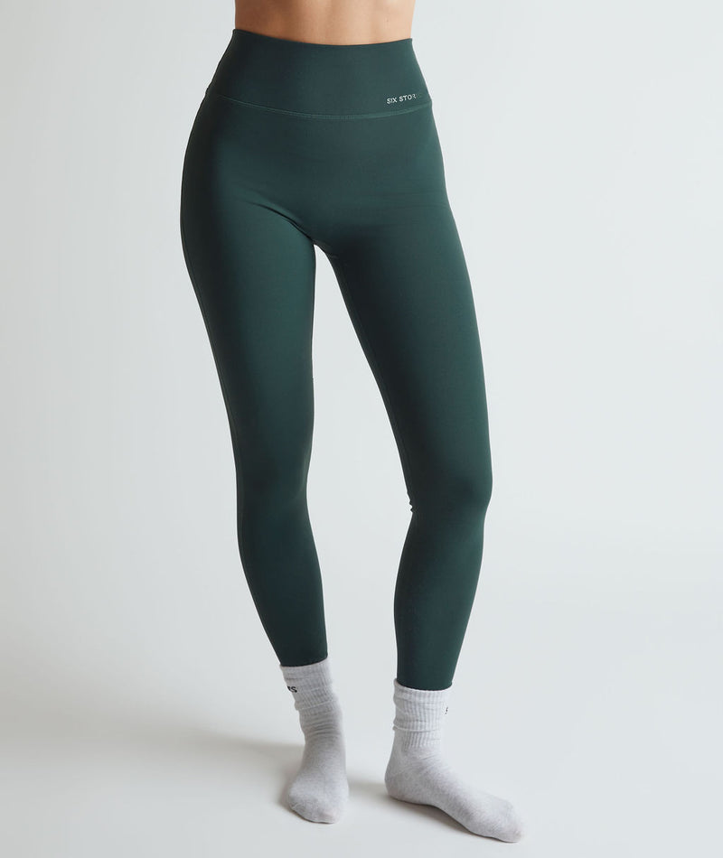 Premium Branded Leggings - Forest Green