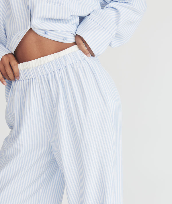 Blue Stripe Boxer Pyjama Trousers - Baby Blue