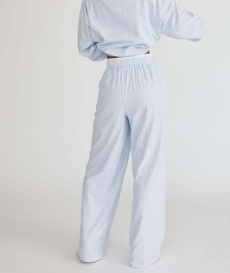 Blue Stripe Boxer Pyjama Trousers - Baby Blue