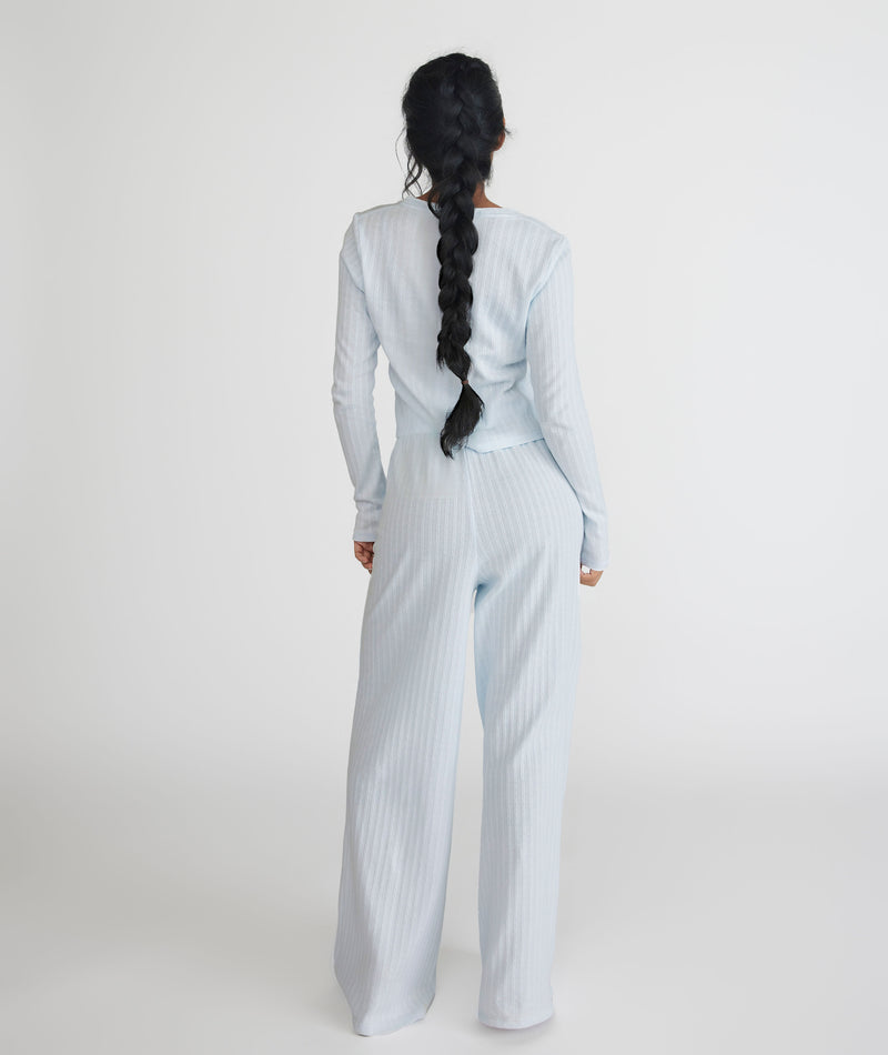 Pointelle Pyjama Trousers - Baby Blue