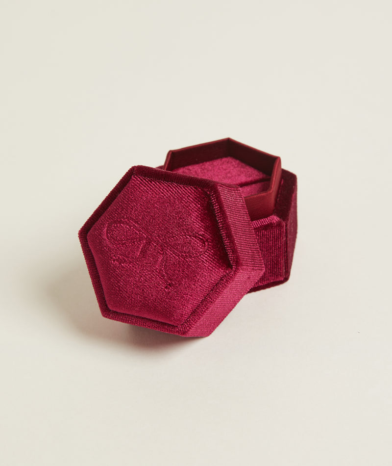 Velvet Ring Box - Deep Wine