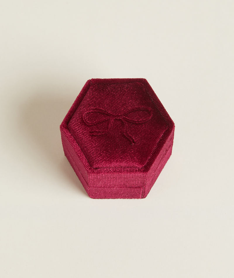 Velvet Ring Box - Deep Wine