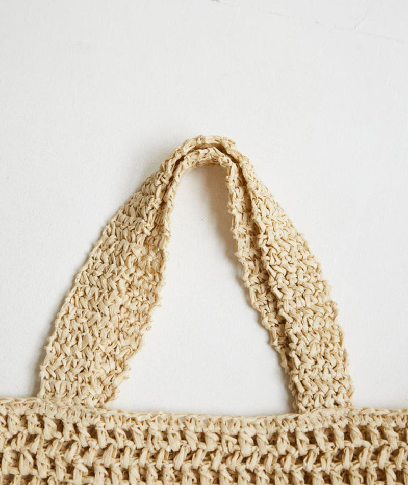 Bride Statement Straw Tote Bag - Natural