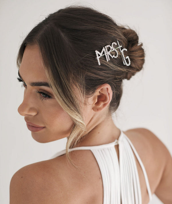 Personalised Mrs Hair Slide - Silver