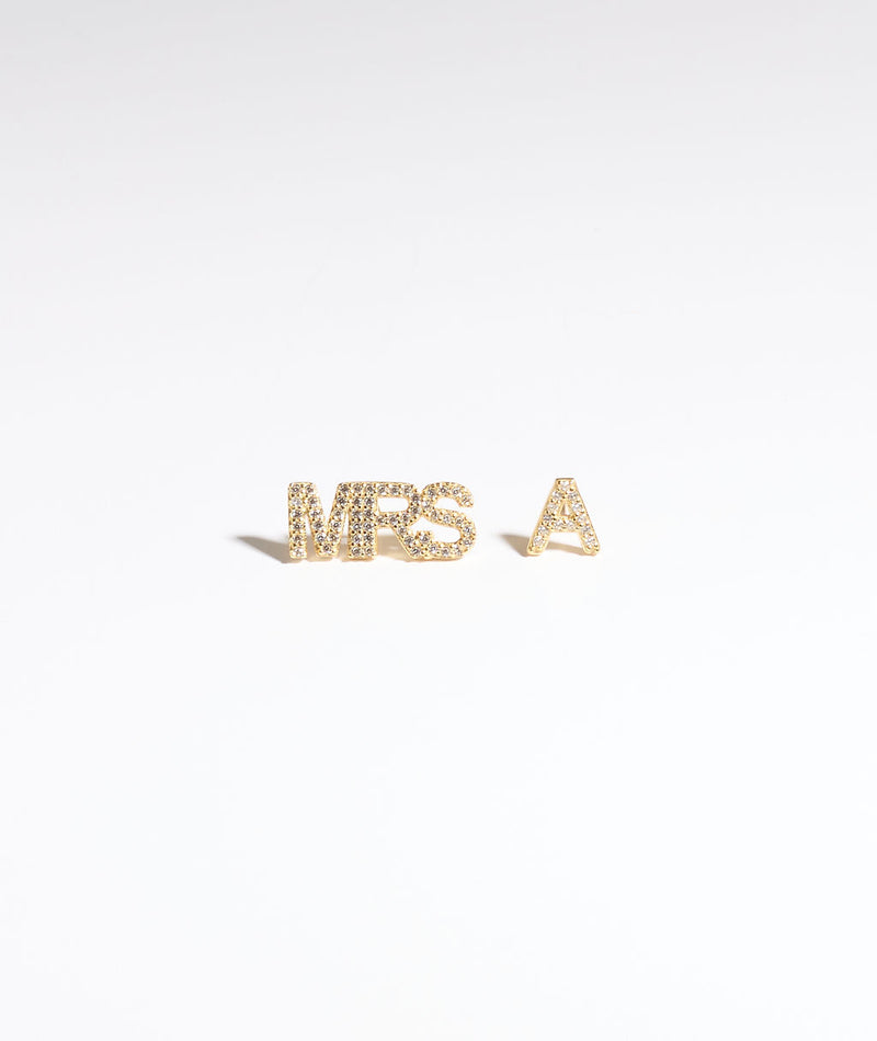 Personalised Mrs Earrings - Gold