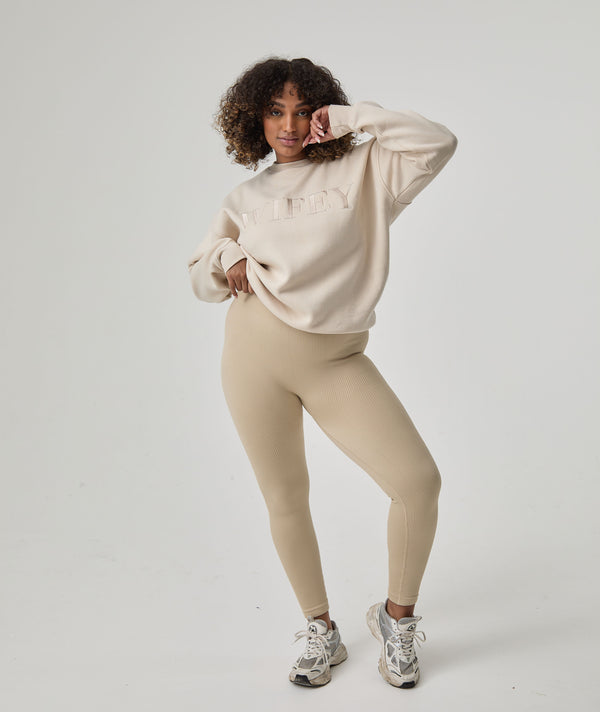 Seamless Contour Rib Leggings - Sand